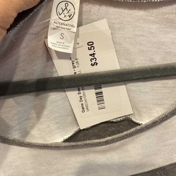 NWT Alternative Gray and White Game Day Tee size small - Picture 2 of 4
